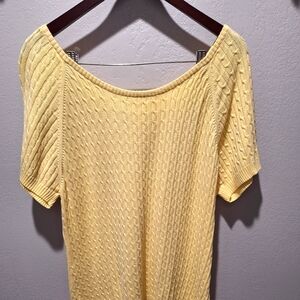 Fiorlini Internatinal Vintage Yellow Sweater with Cable Textured Knit Size 18/20
